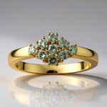Anello in oro con Berillo Verde Menta Nigeriano