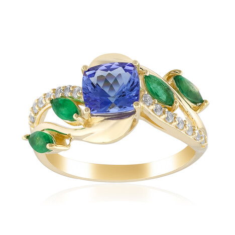 Gouden ring met een AAA tanzaniet (de Melo Gold)
