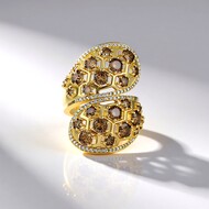 9K I2 Champagne Diamond Gold Ring (de Melo Gold)