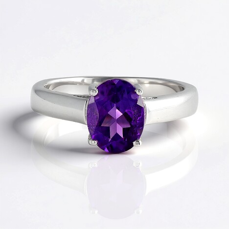 Anello in argento con Ametista Zambiana