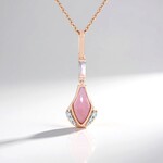 Collier en argent et Opale rose (KM by Juwelo)