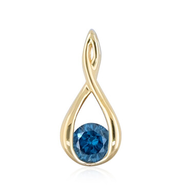 Blauer SI2 Brillant-Goldanhänger
