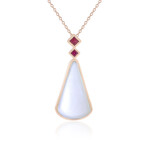 Collana in argento con Pietra di Luna Bianca (KM by Juwelo)