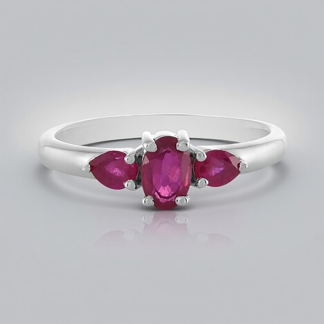 Bague en argent et Rubis de Madagascar