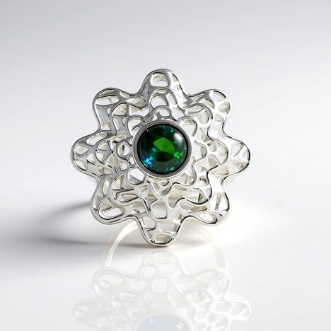 Anello in argento con Opale Mezezo (Ornaments by de Melo)