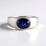 Anello in argento con Zaffiro Stellato Blu