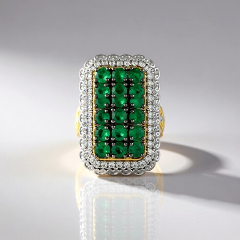 Anello in argento con Smeraldo Zambia (Gems en Vogue)