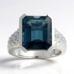 Anello in argento con Topazio Blu Londra (de Melo Essence)