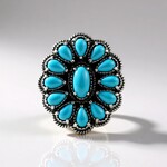 Anello in argento con Turchese Sleeping Beauty (Desert Chic)