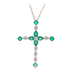 Collier en or et Emeraude de Zambie AAA (CIRARI)