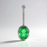 Ciondolo in argento con Quarzo Verde Smeraldo (MONOSONO COLLECTION)