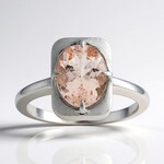 Bague en argent et Morganite du Brésil