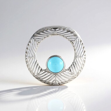 Colgante en plata con Turquesa bella durmiente (MONOSONO COLLECTION)
