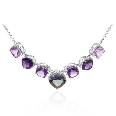 Mystik-Quarz-Silbercollier
