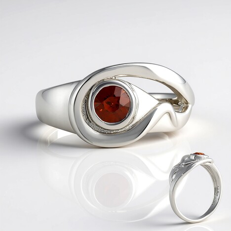 Anello in argento con Zircone Cognac