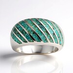 Anello in argento con Turchese Kingman Mohave Blu (Jones Lee)