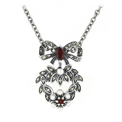 Mozambique Garnet Silver Necklace