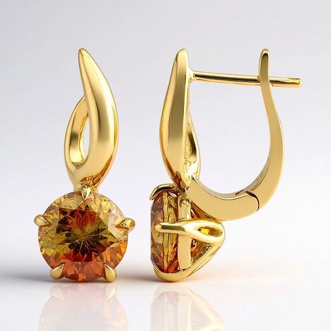 Orecchini in oro con Sfalerite