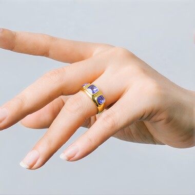Tansanit-Goldring (de Melo Gold)