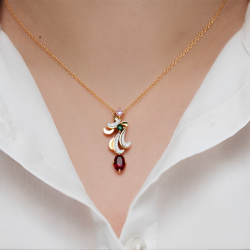 Ciondolo in oro con Tormalina Rosa Brasiliana (Rifkind 1894 Collection)