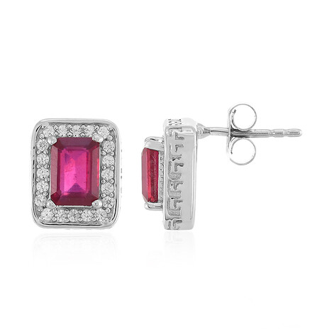 Madagaskar-Rubin-Silberohrringe