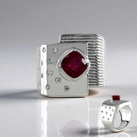 Anello in argento con Rubino del Madagascar (de Melo Essence)