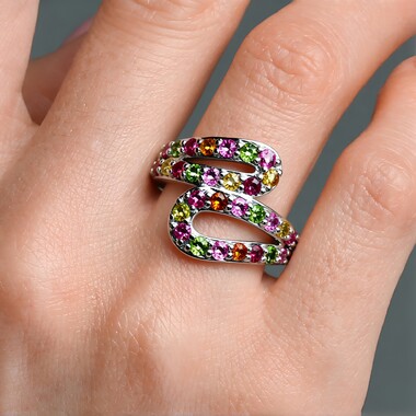 Anillo en plata con Turmalina