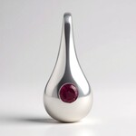 Ciondolo in argento con Tormalina Rosa Brasiliana (Pallanova)