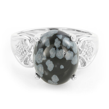 Schneeflocken-Obsidian-Silberring