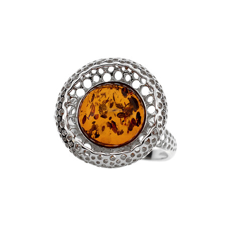 Baltischer Bernstein-Silberring (dagen)