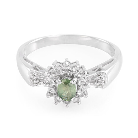 Grüner Saphir-Silberring