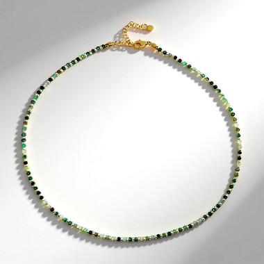 Socoto Emerald Silver Necklace (Riya)