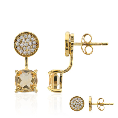 Boucles d'oreilles en argent et Citrine (M de Luca)