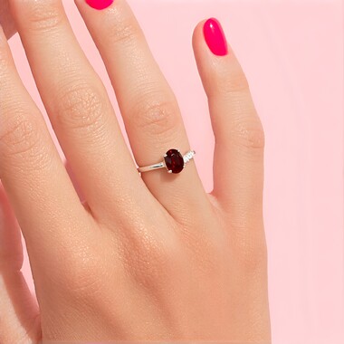 Mahogany Zircon Silver Ring