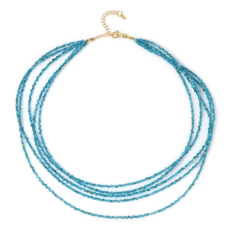 Collar en plata con Apatita azul neón