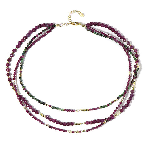 Collier en argent et Rubis du Mozambique (Riya)