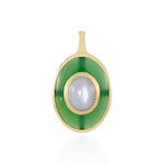 Ciondolo in argento con Calcedonio Verde (KM by Juwelo)