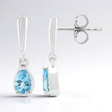 Santa Maria Aquamarine Silver Earrings