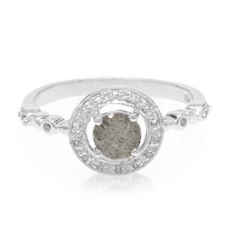 Zilveren ring met een spectroliet