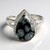 Bague en argent et Obsidienne Flocon-de-Neige