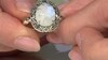 Bague en argent et Pierre de Lune arc-en-ciel (Annette classic)
