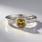 Anello in argento con Zircone Giallo