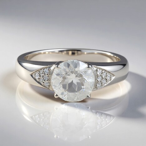 Anello in argento con Petalite (Tenner Diniz)
