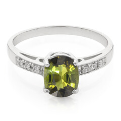 Bague en argent et Tourmaline cuprifère