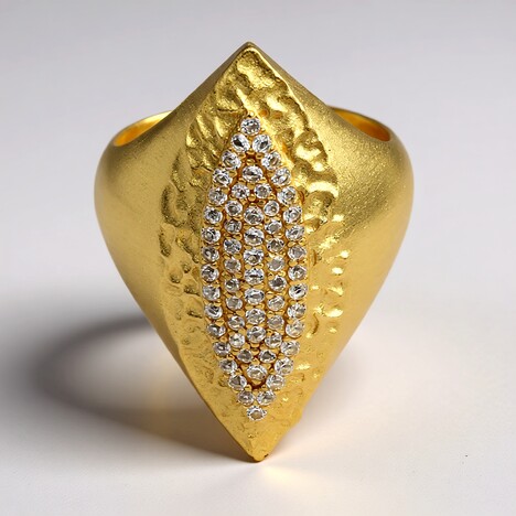 Anello placcato in oro con Topazio Bianco (MONOSONO COLLECTION)