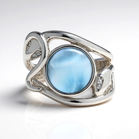Anello in argento con Larimar