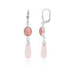 Pendientes en plata con Cuarzo rosado (CUSTODANA)