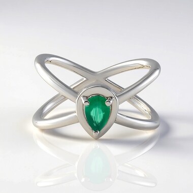 Zilveren ring met een Groene onyx