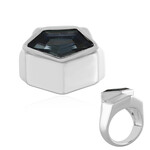 Anillo en plata con Topacio azul de Londres (de Melo Essence)
