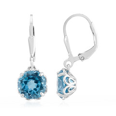 Swiss Blue Topaz Silver Earrings
